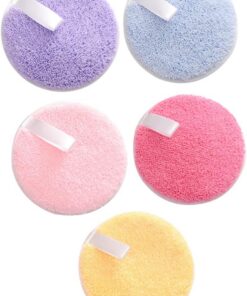 VALICLUD 5pièces Éponges à Maquillage Arrondies pour Visage Outils Cosmétiques Simples pour Filles Démaquillage et Soin du Visage
