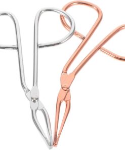 OUNONA 2pièces Pince à Épiler Pour Sourcils Pointe Biseautée Manche Acier Inoxydable Courbée Pour Femmes Portable Outil De Beauté