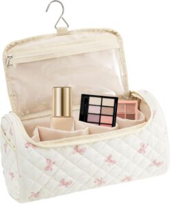 Trousse De Pour Outils Coiffants Organisateur Matelassé Grande Capacité | Trousse En Coton Pour Outils À Cheveux De Pour Brosse Lisseur Fer À Boucler Cosmétiques Bijoux Salle De Bain Et Sport