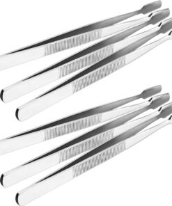 Artibetter Pince à Tampons en Acier Inoxydable Lot de 6, Pinces Métalliques Précises pour Faux Cils, Outils à Main Ergonomiques Argentés, Accessoires pour Loisirs Créatifs et Beauté