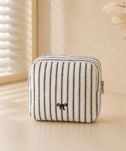 Sac de rangement pour cosmétiques, grande capacité, pochette de rangement de voyage avec fermeture éclair pour articles de toilette et accessoires, noir, Tendance
