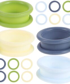 Healeved 16 Pièces Ciseaux de Coiffure Anneau en Silicone pour Toilettage Professionnel de Chiens, Coupe Précise et Contrôle Antidérapant pour Soins Capillaires