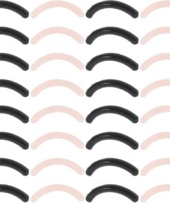 Healvian Recharges pour Recourbe-cils en Silicone Noir et Rose, 200 Coussinets Souples Universels pour Fers à Friser, Accessoires Maquillage Professionnels, Recharge Pratique pour Usage