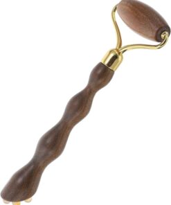 STOBAZA Rouleau de Massage Visage en Bois de Santal Vert Double Tête Rouleaux Gua Sha Outil Manuel pour Acupression Soin Anti-Rides et Dégonflant Accessoire Beauté Portable pour Usage