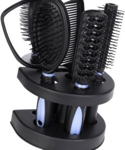 Peignes à Cheveux et Miroir Antistatique en Plastique Bleu Léger et Compact Ensemble de 5 Pièces pour Coiffure Maison et Soins Capillaires