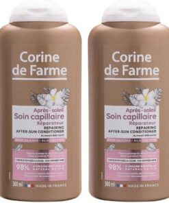 Corine de Farme - Soin Capillaire Après-Soleil Réparateur - Monoï & Kératine Végétale - Démêle, Nourrit et Protège - Sans Silicone - 98% Origine Naturelle - 300 ml (Lot de 2)
