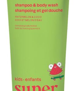 ATTITUDE Shampooing et Gel Douche 2-en-1 pour Enfant, Testé Dermatologiquement, Certifié EWG, Végan, Pastèque & Coco, 240 mL