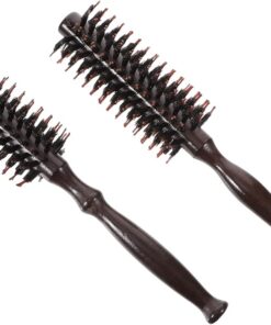 Housoutil 2 Pcs Brosse à Cheveux en Poils de Sanglier Peigne de Coiffeur pour Cheveux Bouclés Anti-statique Soins Capillaires Accessoire de Coiffure
