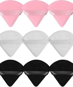 Lot de 9 houppettes triangulaires pour maquillage humide et sec - Outils applicateurs de maquillage quotidiens à la maison et en voyage (multicolore)