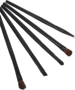 Housoutil Lot De 5 Pinceaux à Paupières En Poils De Cheval Kit De Maquillage Yeux Avec Étui De Rangement Noir Pinceaux Pour Eyeliner Et Fard à Paupières Outils Cosmétiques Pour Application Quotidienne