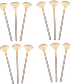 Healeved 12pièces Pinceaux De Maquillage Forme De Vent Pour Application De Masques Faciaux Brosse Douce Pour Soins Peau Outil Cosmétique Pratique