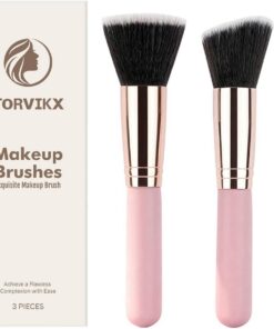 Kit pinceaux 3 pièces poils doux | Pinceaux de Doux pour Fond de Teint pour fond de teint, correcteur, contour, bronzer, blush, mélange poudre
