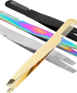 STOBAZA Pinces à Épiler Légères Prise Puissante Accessoires de Beauté Lot de 4 en Acier Inoxydable pour Sourcils et Poils Visage pour Femmes