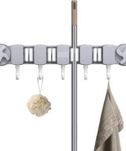 Générique Porte-Balais Mural Porte-Outils Jardin Pelle Brosse Chiffon | Range-Balai Mural À Ventouse Robuste Accessoires De Nettoyage Outil Jardin Pelle Brosse Gants Chiffon Pour Cuisine Garage