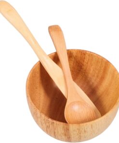 ULTECHNOVO Set de Bol et Spatule Bois pour Masque Facial Outil Multifonction de Mélange Bol à Masque Portable pour Soins Visage à Domicile et Salons