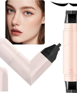 Tampon pour maquillage avec double pointe, outil de pochoir précis, accessoire cosmétique imperméable à séchage rapide, idéal pour les débutants, les professionnels, usage quotidien, marron, noir