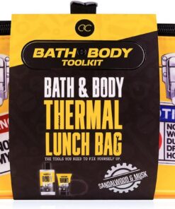 Accentra Coffret cadeau Bath + Body Toolkit pour homme dans sac thermique, gel douche 200 ml, gommage pour les mains 50 ml et éponge en maille, kit d'entretien pour homme, fête des pères ou