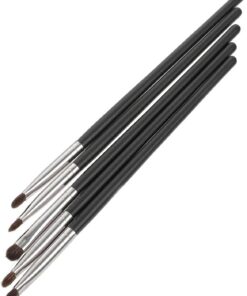 VICASKY 5 Pièces Set de Pinceaux à Fard à Paupières Poils de Cheval Naturels Outils de Maquillage Pratiques et pour Filles Faciles à Nettoyer et Transporter
