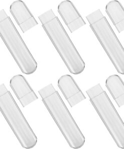 6 Pièces Étui de Rangement Ovale en Plastique pour 6 Pinces à Épiler à Cils, Tube Transparent avec Couvercle, Protection Anti-Poussière, Portable pour Extensions de Cils et