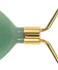 VALICLUD Rouleau de Massage Visage en Cristal Naturel Vert et Pinceau pour Masque, Portable pour Soins du Visage et Absorption Profonde Lors de Votre Routine Beauté