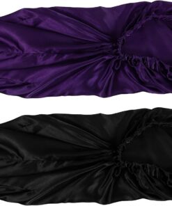 VOSAREA Lot de 2 Bonnets de Nuit en Satin avec Boucle, Grosse Taille, Doux et Résistant, pour Soins Capillaires Féminins et Coiffure Nocturne Confortable