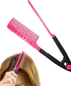 Peigne à lisser – 24 x 4,6 cm – Brosse de coiffure lisse avec design anti | chaleur, alternative au fer plat pour , vacances, hôtel, look élégant, soins capillaires portables