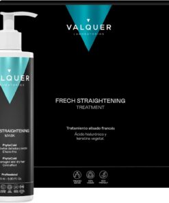 Valquer Professional French Straightening Hair Treatment Pack: Masque capillaire post-traitement - Cheveux raides parfaits jusqu'à 6 mois. Lissage Kératine 500 G (2 unités)