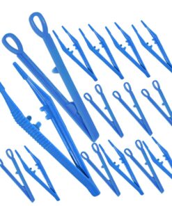 Gatuida 20 pièces Lot de Pinces à Épiler Plastique Légères pour Garçon Fille Prise Ferme Ergonomique Embouts Plats Antidéformation Adaptées Bricolage Perles et Coton Outils DIY