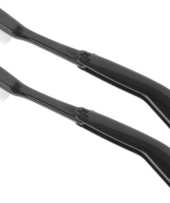 Peigne à Sourcils Séparateur de Cils Noir en Acier et Plastique, 2 Pièces | Portable et Réutilisable, Usage Maison ou Voyage, pour Femme, Outil Multifonction