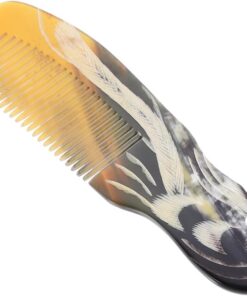 OUNONA Peigne de Massage en Corne de Buffle Design Créatif, Prise Confortable et Élégant pour Soin Capillaire Quotidien à Domicile Couleur Aléatoire