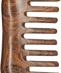 VICASKY Peigne de Massage en Bois de Santal Doré, Outil de Soin Capillaire Naturel, Peigne à Gratter pour Relaxation et Stimulation du Cuir Chevelu, Compact et Solide, Usage Quotidien