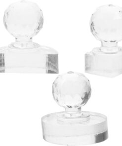 YARNOW Outil de presse maquillage 3pcs en acrylique transparent pour blush et highlighter, outils de pressage 1/4, 1/2 et rond 30 mm pour application polyvalente de maquillage