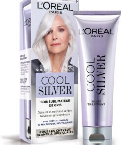 L'Oréal Paris Cool Silver Soin Sublimateur Gris Blanc Nacré Déjaunissant | Enrichi céramide, Renforce fibre capillaire, Neutralise reflets indésirables, Résultat 10 minutes