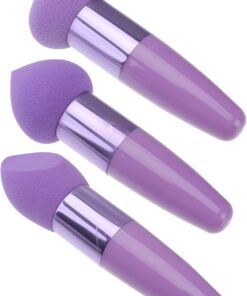 Healeved Set de 3 Éponges de Maquillage Pourpre en Latex Tête Champignon, Compactes et Pratiques, Accessoires Multifonctions pour Filles