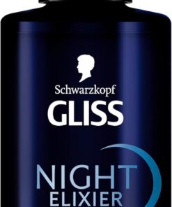 Gliss Night Elixir Aqua Revive Sérum capillaire hydratant les cheveux normaux à secs pendant le sommeil - Soin capillaire répare les cheveux durablement