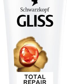 Gliss Total Repair Shampooing (250 ml) à la Kératine Liquide & Nectar de Fleurs pour Cheveux Secs et Abîmés - Réduit la Casse