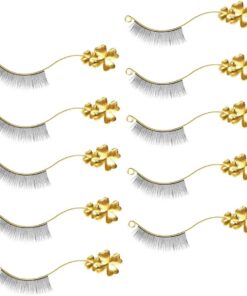 STOBAZA Support pour Faux Cils en Métal Doré, Outil de Présentation pour Cils, 6 Paires, Pratique pour Salon de Beauté et Clients
