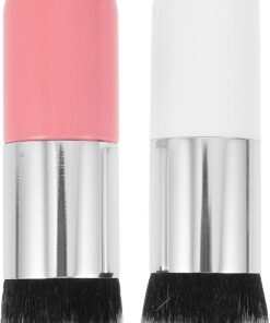 HEMOTON Pinceaux Fond de Teint 2 Pièces Fibres Synthétiques Denses, Outil de Pinceau de Maquillage pour Femmes, Adapté Voyage et Usage Quotidien