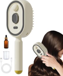 Brosse vapeur cheveux Peigne à Coussin d'Air Antistatique Rechargeable à | Brosse à Cheveux Sans Fil Anti-Frisottis avec Vaporisateur pour femme, , soin capillaire, nourrissant, nett