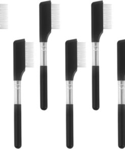ULTECHNOVO Lot de 6 Peignes à Cils en Acier Noir avec Dents Fines, Outil Séparateur pour Maquillage Professionnel et Soin Personnel à Domicile