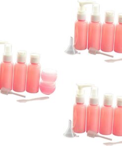Healeved Lot De 3 Flacons De Voyage Réutilisables Et Rechargeables Pour Shampoing Lotion Crème Avec Outils (9 Pièces X 3)