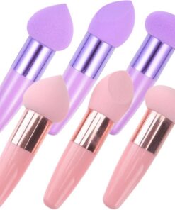YARNOW Éponges à Maquillage Dissimulant Imperfections en Latex Lot de 6 pour Usage Humide et Sec Accessoires Cosmétiques Portables pour Maquillage Visage