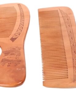ULTECHNOVO Lot de 4 Peignes à Cheveux en Bois de Pêcher Massage du Cuir Chevelu, Dents Fines, Tailles Variées, Accessoires Coiffure Naturels pour Soins Capillaires et Démêlage