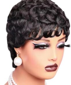 Soins capillaires 13x4 Dentelle Avant Perruques Cheveux Humains Naturel Noir Court Couches Vague Profonde Bouclés Sans Colle Perruque Pour Les Femmes Pré Plumées