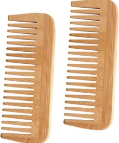 OUNONA Lot De 2 Peignes En Bois Naturel Antistatiques, Large Denture, Massage Du Cuir Chevelu, Soins Capillaires Professionnels, Pour Femmes, Usage Quotidien à Domicile