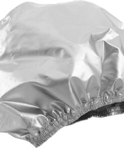 STOBAZA Cap Chauffant pour Soin Capillaire Profond en Plastique et Tissu Argenté, Conçu pour Usage Salon Confort Professionnel et Durabilité Ergonomique