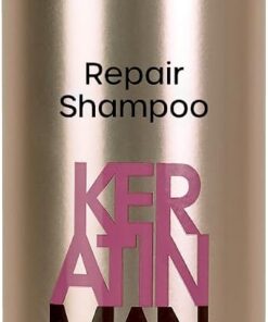 Jean & Len Shampoo Réparateur Kératine & Amande, pour cheveux abîmés et rebelles, anti-frisottis, aspect plus sain, sans parabènes ni silicones, vegan, 300 ml