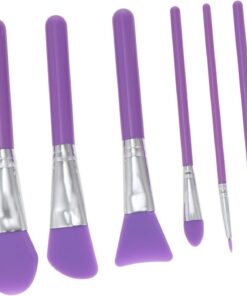 6pièces Brosse à Maquillage Silicone Kit Applicateurs Pour Fond De Teint Masque Facial Et Ombre à Paupières Outils De Beauté Pratiques Et Écologiques