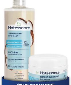 Natessance - Routine hydratante coco bio - cheveux normaux - Shampooing + masque - 500ml + 200ml