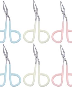 Ciieeo Pince à Épiler Sourcils Forme Ciseaux en Acier Inoxydable, Lot de 6 Pièces Multicolores, Outil Cosmétique Précis pour Maquillage et Épilation Visage Couleur Couleur Aléatoire